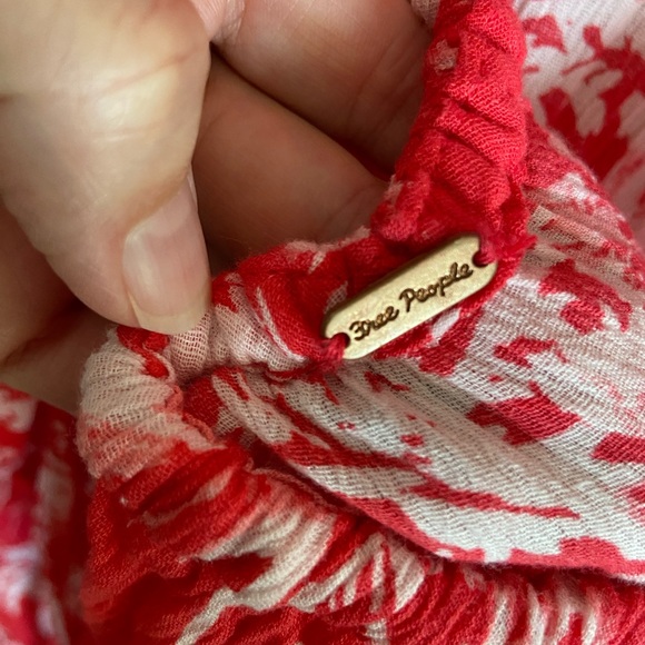 Free People Lille Printed Maxi Halter Dress Raspberry Red Endless Summer Beach L - Picture 9 of 15